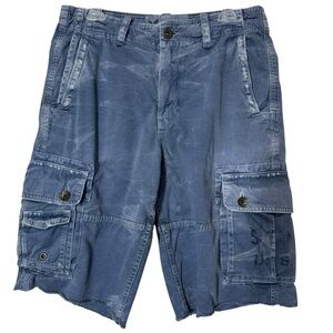 American Eagle Raw Hem Cargo Shorts | Blue | 30 Long